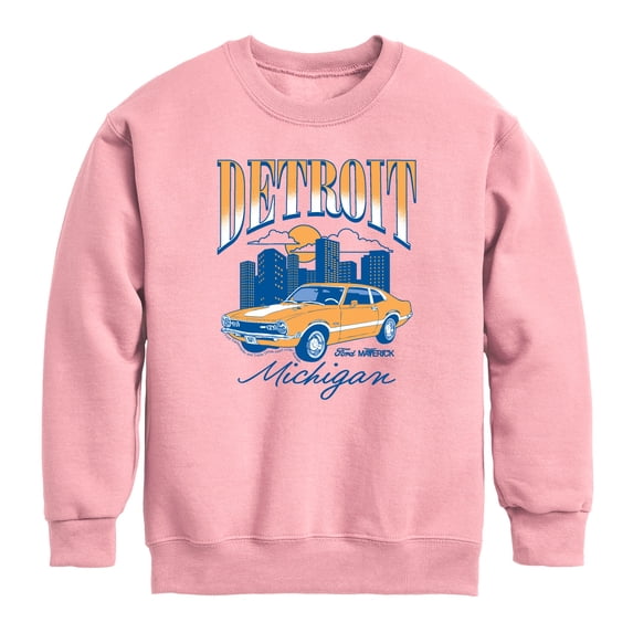 Ford - Ford Detroit Mi 1971 Maverick - Youth Boys Crew Fleece Sweatshirt