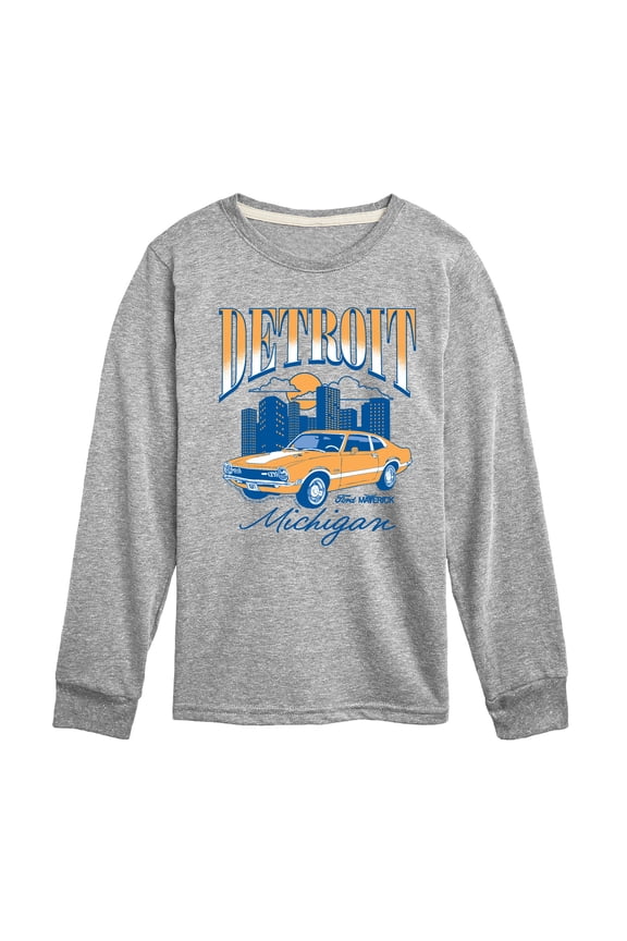 - Ford Detroit Mi 1971 Maverick - Youth Boys Long Sleeve Graphic T-Shirt