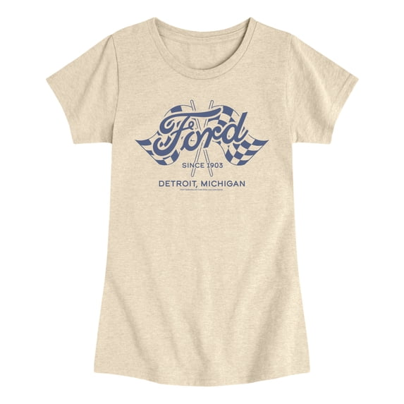 Ford - Ford Detroit Girls' Fitted Short Sleeve Graphic T-Shirt