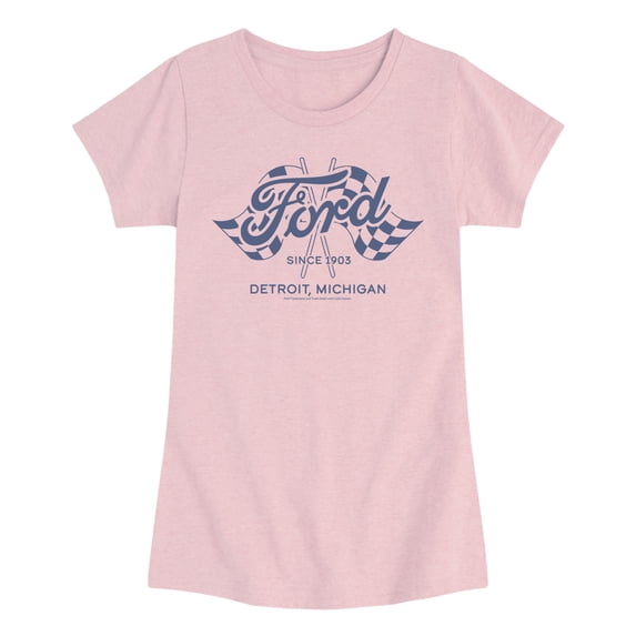 Ford - Ford Detroit Girls' Fitted Short Sleeve Graphic T-Shirt