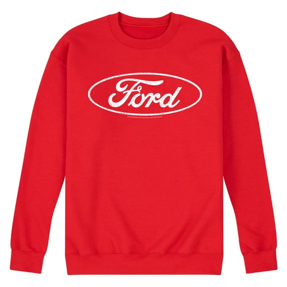 Ford - Ford One Color Circle Logo - Men's Crew Fleece Pullover Sweatshirt