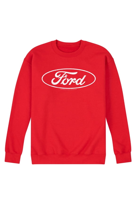 - Ford One Color Circle Logo - Men's Crew Fleece Pullover Sweatshirt