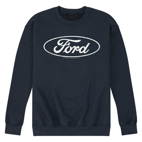 Ford - Ford One Color Circle Logo - Men's Crew Fleece Pullover Sweatshirt