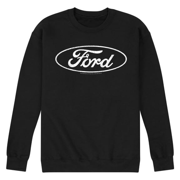 Ford - Ford One Color Circle Logo - Men's Crew Fleece Pullover Sweatshirt