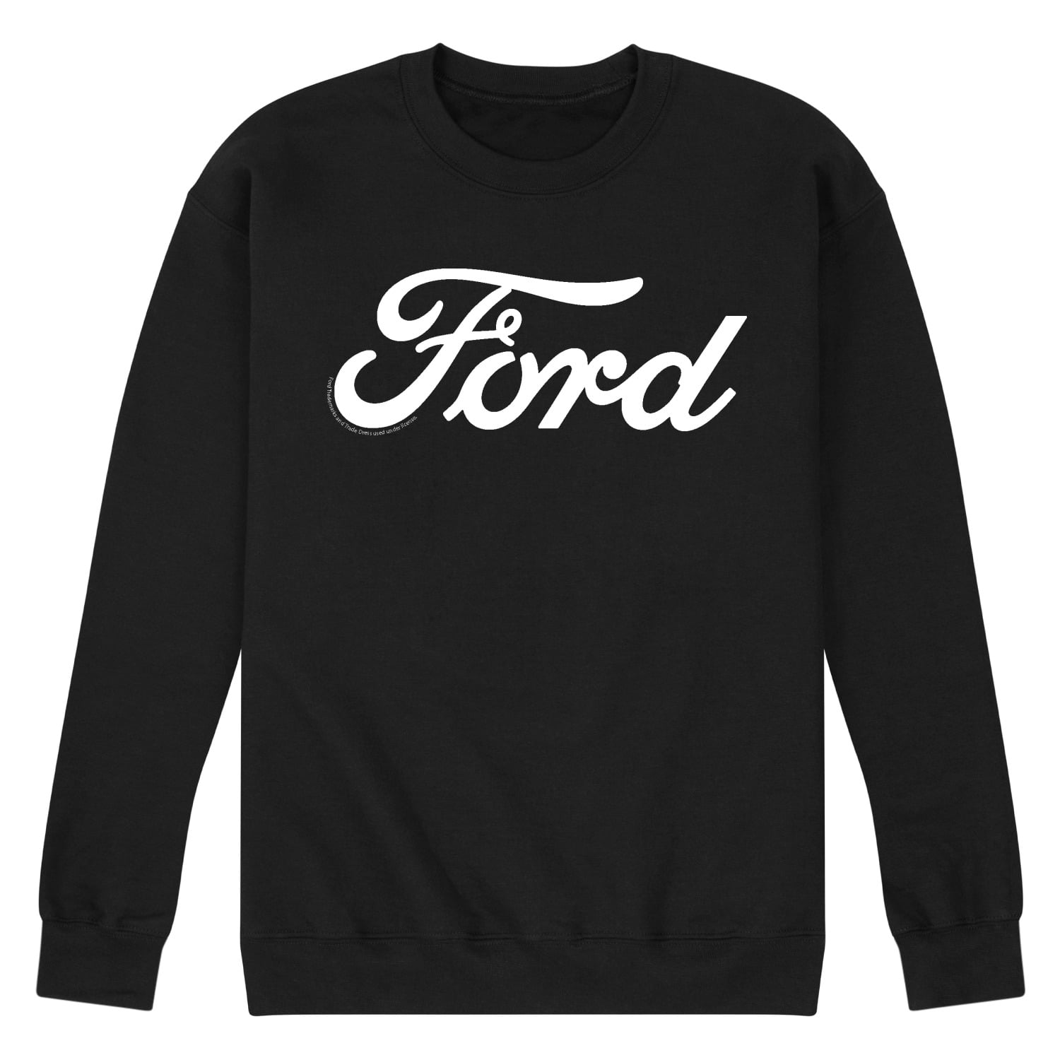 Ford - Ford One Color Script Logo - Men's Crew Fleece Pullover Sweatshirt