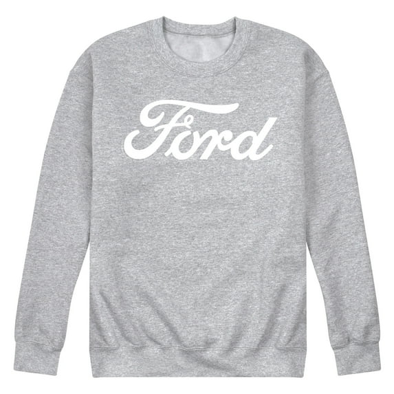 Ford - Ford One Color Script Logo - Men's Crew Fleece Pullover Sweatshirt