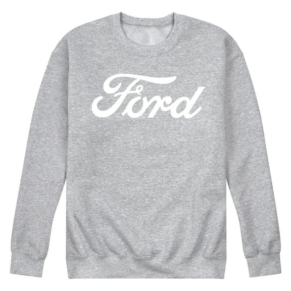 Ford - Ford One Color Script Logo - Men's Crew Fleece Pullover Sweatshirt