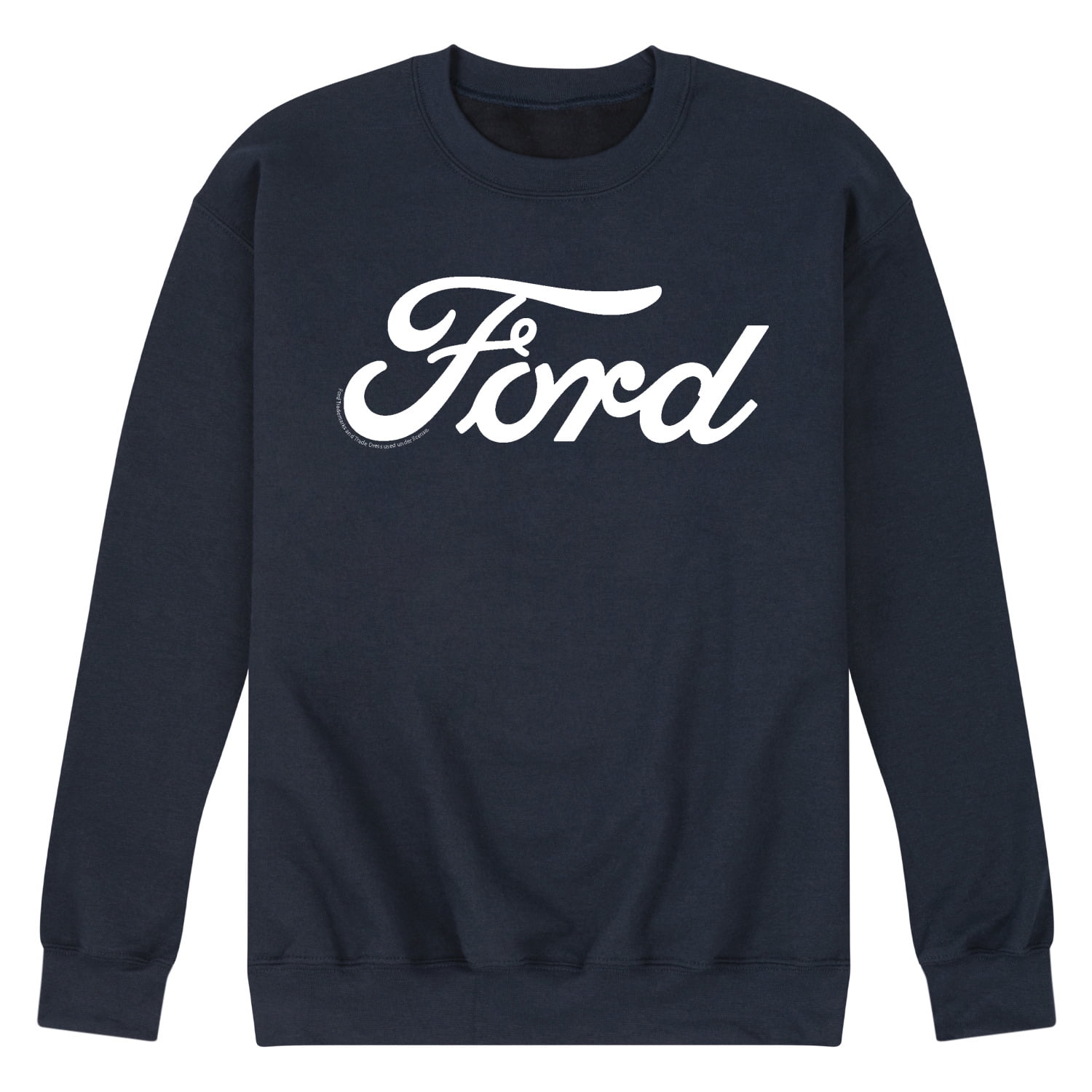 Ford - Ford One Color Script Logo - Men's Crew Fleece Pullover Sweatshirt