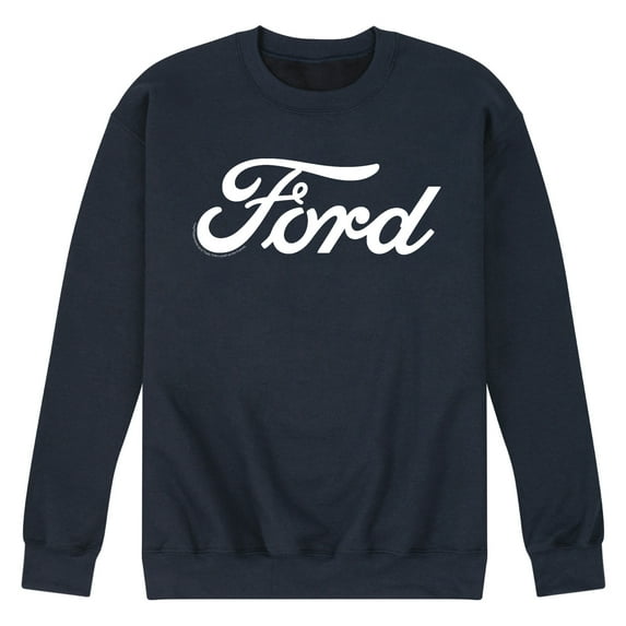 Ford - Ford One Color Script Logo - Men's Crew Fleece Pullover Sweatshirt