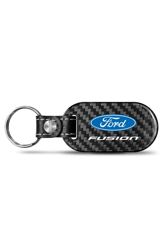 Ford Fusion 100% Real Black Carbon Fiber Tag Style Key Chain