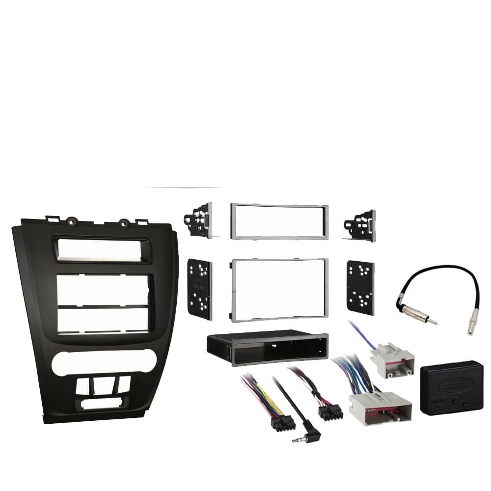 Ford Fusion 2010 2012 Single or Double DIN Stereo Radio Install Dash Kit Black