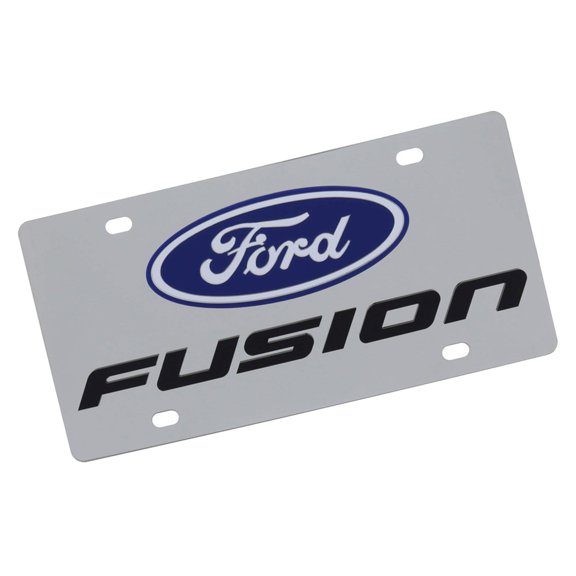 Ford Fusion Dual Logo License Plate (Chrome)