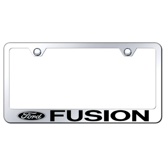 Ford Fusion Laser Etched Logo Stainless Steel License Plate Frame (Chrome)
