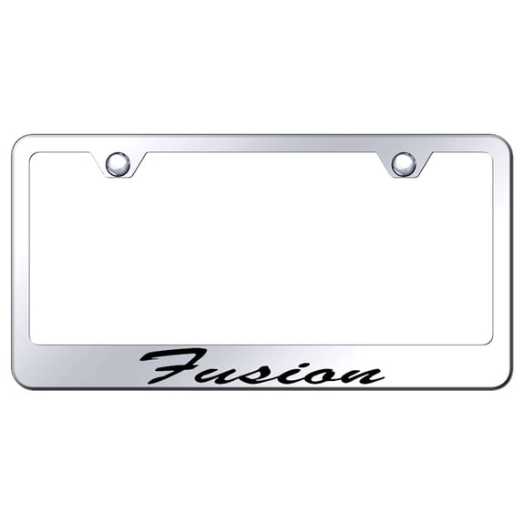 Ford Fusion Laser Etched Script Stainless Steel License Plate Frame (Chrome)