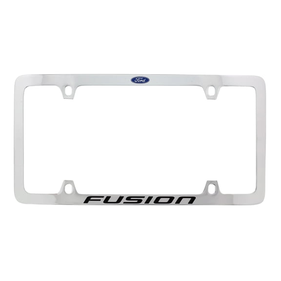 Ford Fusion with Logo Thin Rim Chrome Plated Brass Metal License Plate Frame Holder 4 Hole