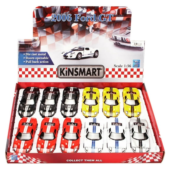 Ford GT Diecast Car Package - Box of 12 1/36 scale Diecast Model Cars, Assorted Colors