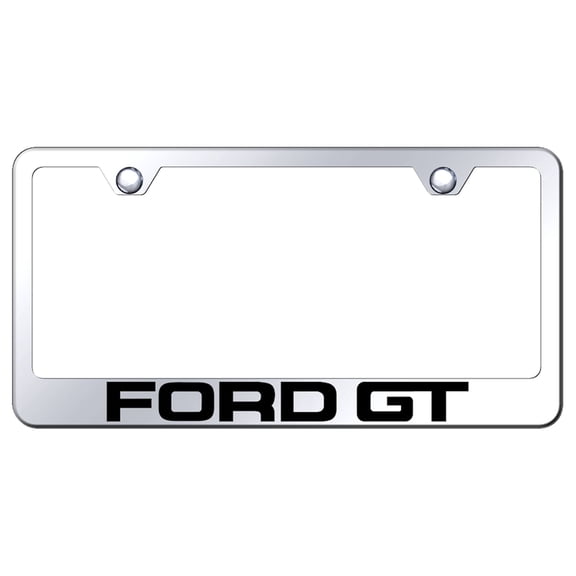Ford GT Laser Etched Logo Stainless Steel License Plate Frame (Chrome)