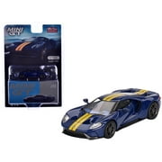 Ford GT Sunoco Blue with Yellow Stripes Limited Edition to 3600 pieces Worldwide 1/64 Die Cast Model Car by Mini GT