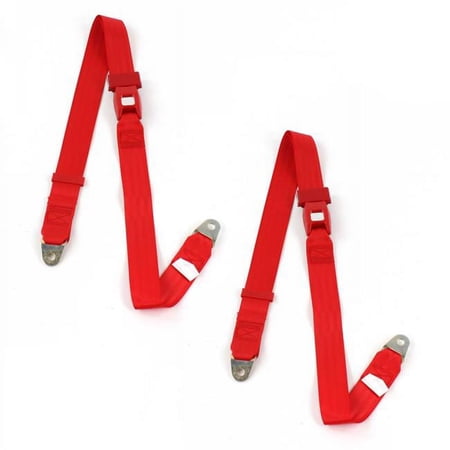 Ford GT40 1964-1969 Standard 2 Point Red Lap Bucket Seat Belt Kit - 2 Belts