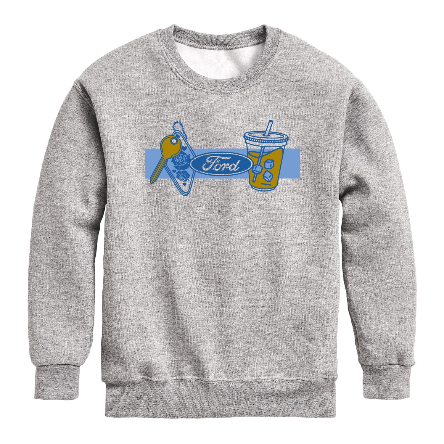 Ford - Girly Ford Logo - Youth Boys Crew Fleece Sweatshirt