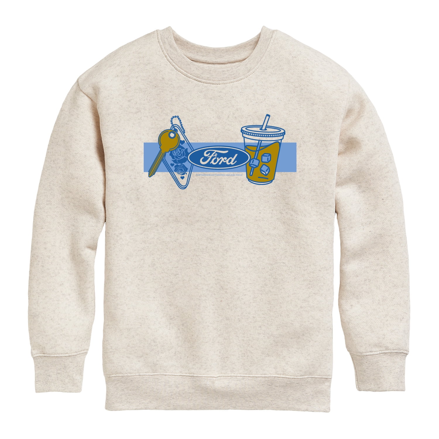 Ford - Girly Ford Logo - Youth Boys Crew Fleece Sweatshirt