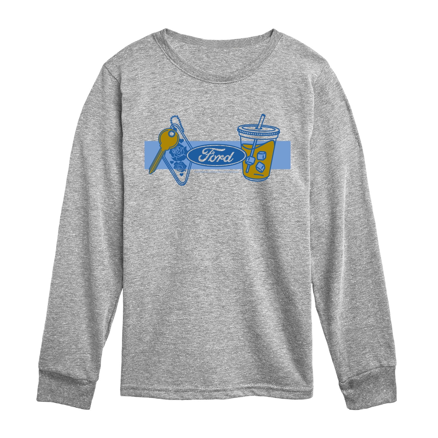 Ford - Girly Ford Logo - Youth Boys Long Sleeve Graphic T-Shirt