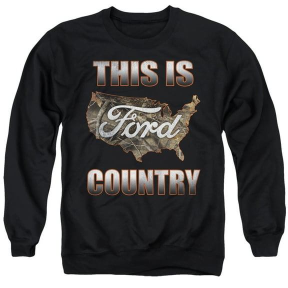 Ford Go Further Orange Camo Unisex Adult Crewneck Sweatshirt,Black, 3X-Large
