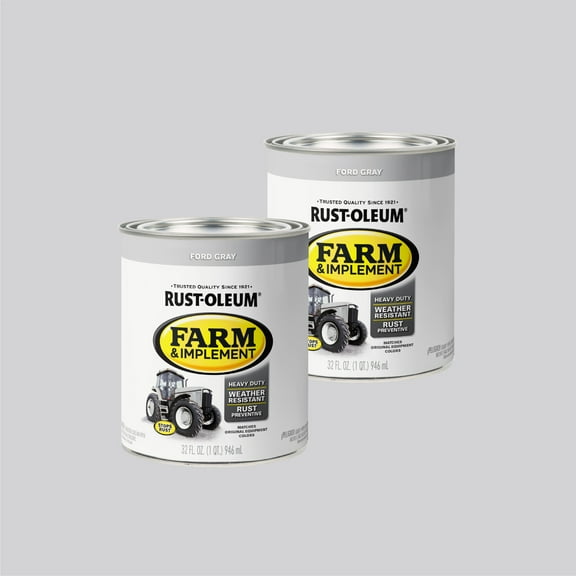 2 Pack, Ford Gray , Rust-Oleum Specialty Gloss Farm and Implement Paint-280154, 1 qt