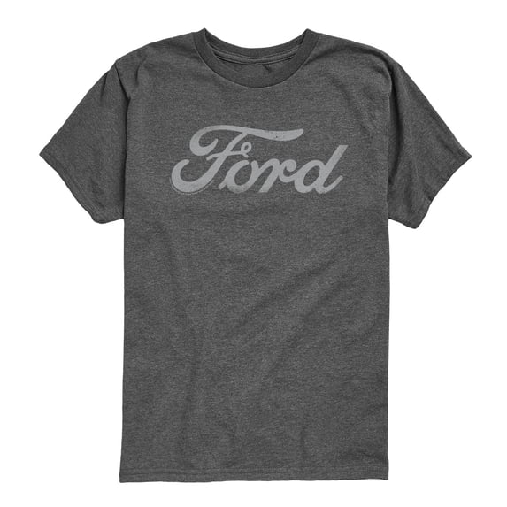 Ford - Grey Ford Logo Tonal Washed - Youth Boys Short Sleeve Graphic T-Shirt