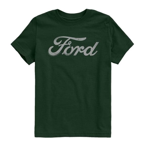 Ford - Grey Ford Logo Tonal Washed - Youth Boys Short Sleeve Graphic T-Shirt