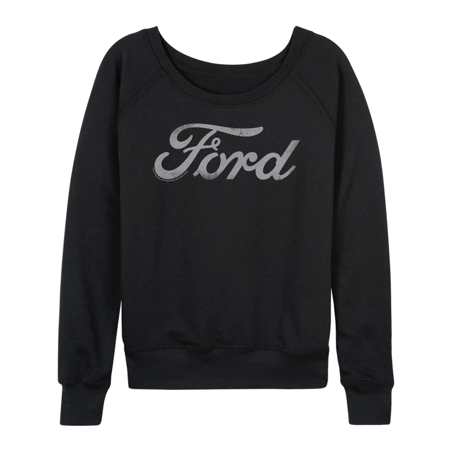 Ford - Grey Ford Logo - Women's French Terry Long Sleeve Pullover