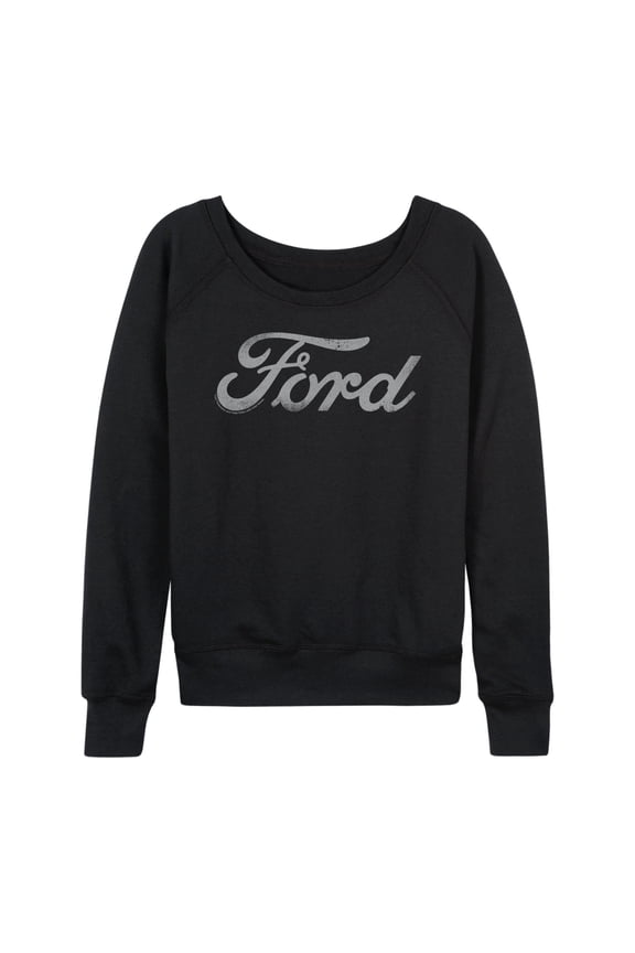 - Grey Ford Logo - Women's French Terry Long Sleeve Pullover