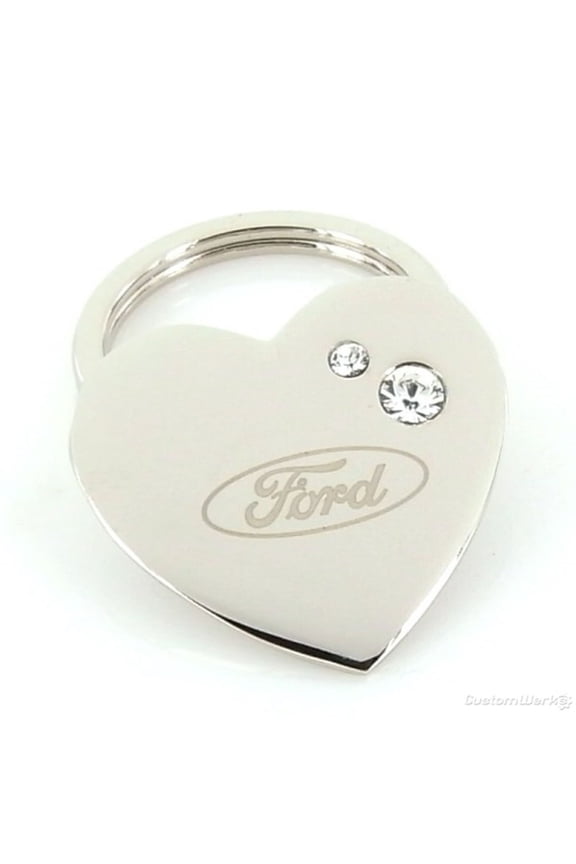 Ford Heart Shape Keychain (Chrome)