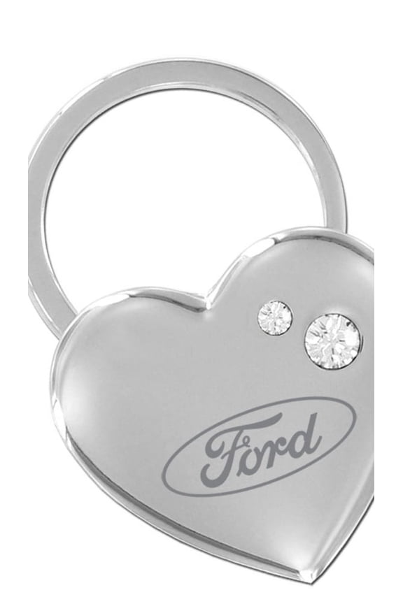Heart Shape Keychain With 2 Clear Crystals Key Chain