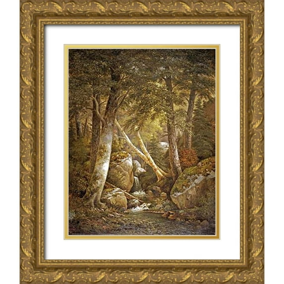 Ford, Henry Chapman 15x18 Gold Ornate Wood Framed with Double Matting Museum Art Print Titled - Wooded Interior