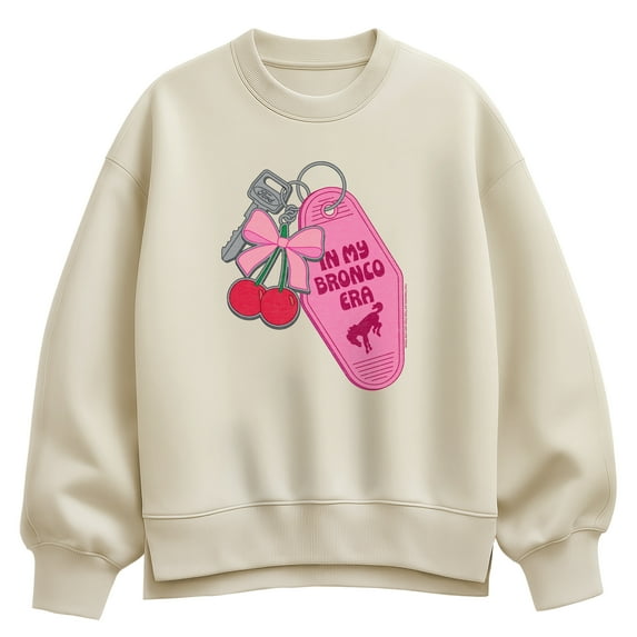 Ford - In My Bronco Era Keychains - Ladies Oversized Fleece Crew Sweatshirt