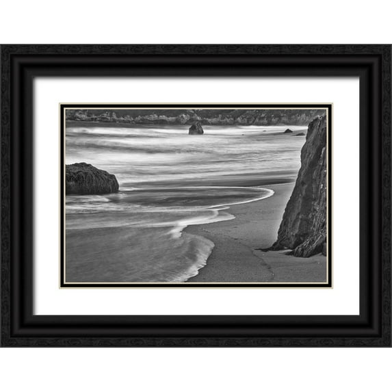 Ford, John 14x11 Black Ornate Wood Framed with Double Matting Museum Art Print Titled - Garapata Beach-Carmel by the Sea-California