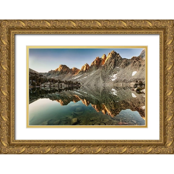 Ford, John 14x11 Gold Ornate Wood Framed with Double Matting Museum Art Print Titled - Morning Light-Kearsarge Lake-High Sierra