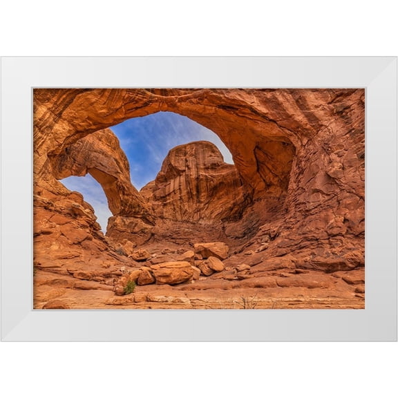 Ford, John 14x11 White Modern Wood Framed Museum Art Print Titled - Double Arch-Arches National Park-Utah