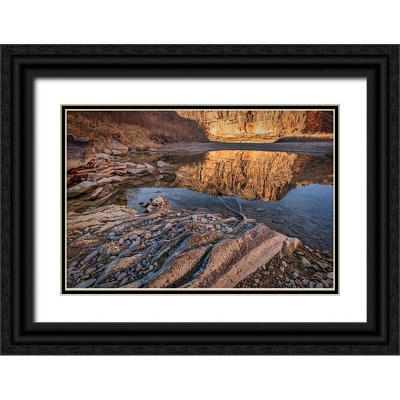 Ford, John 24x17 Black Ornate Wood Framed with Double Matting Museum Art Print Titled - Pool-Colorado River-Moab-Utah