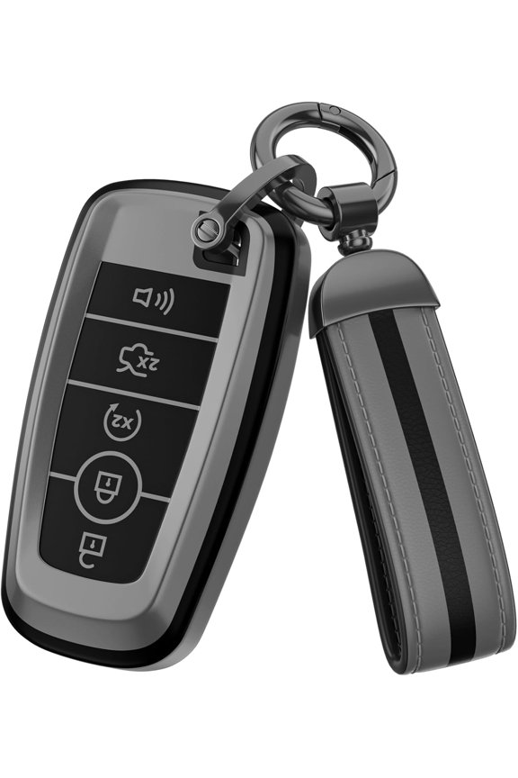 For Ford Key Fob Cover Accessories, Matte TPU Material,With a Cute Leather Keychain,For Explorer F150 Bronco Fusion Escape Expedition Mustang Edge And Other Models. (Matte Gray, Model1)
