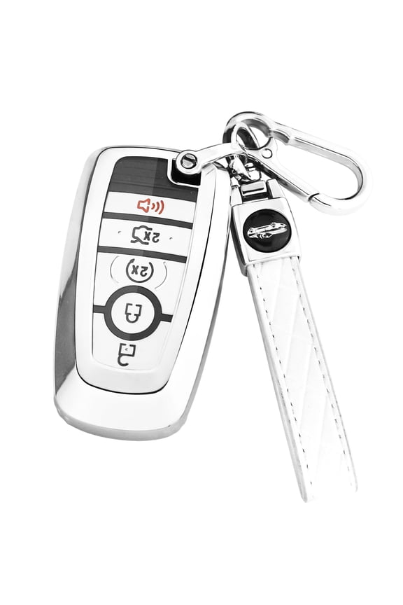 for Ford Key Fob Cover with Keychain,Key Fob Cover Case Shell for Ford Explorer Fusion Escape Edge Expedition F150 F250 F350 F450 F550 Maverick Mustang 3/4/5 Buttons Smart Key Keychain