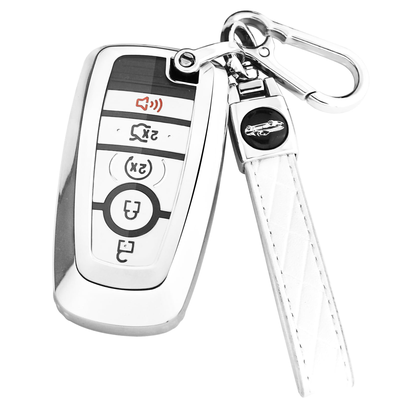 for Ford Key Fob Cover with Keychain,Soft TPU Key Case Shell for Ford Explorer Bronco Escape Edge Expedition Mustang F150 F250 F350 F450 F550 Fusion Ranger Lincoln 5 Button Holder