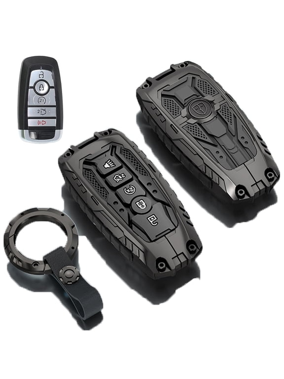 for Ford Key Fob Cover Leather Key Case Holder Keychain Compatible with Bronco F150 Explorer Mustang Escape Mach E F250 Truck King Ranch Expedition Accessories