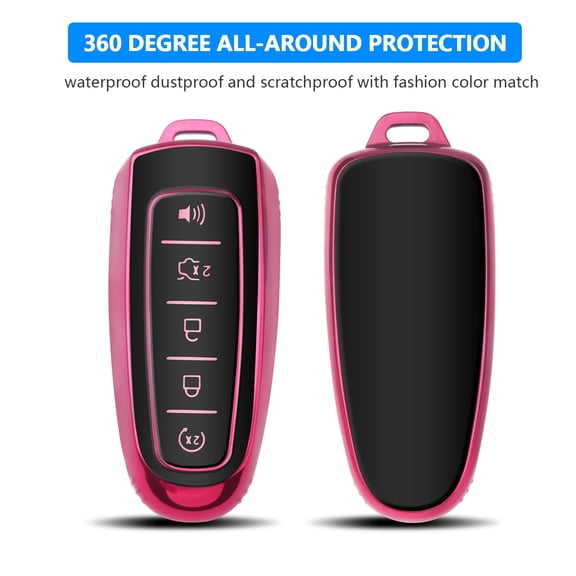 for Ford Key fob Cover,360 TPU Car Key Case Protector with Keychain Compatible with Ford C-Max Edge Escape Expedition Explorer Flex Focus Taurus Lincoln MKS MKT MKX Navigator Accessories