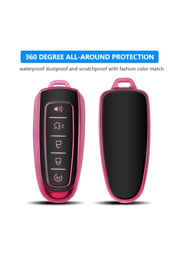 for Ford Key fob Cover,360 TPU Car Key Case Protector with Keychain Compatible with Ford C-Max Edge Escape Expedition Explorer Flex Focus Taurus Lincoln MKS MKT MKX Navigator Accessories