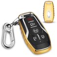 thumbnail image 1 of for Ford Key fob Cover,TPU Car Key Case Protector with Keychain Compatible with Ford Fusion F-150 Edge Explorer Mustang Lincoln MKZ MKC 2/3/4/5 Buttons Smart Key, 1 of 6
