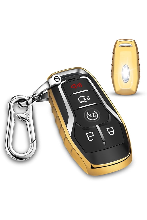 for Ford Key fob Cover,TPU Car Key Case Protector with Keychain Compatible with Ford Fusion F-150 Edge Explorer Mustang Lincoln MKZ MKC 2/3/4/5 Buttons Smart Key