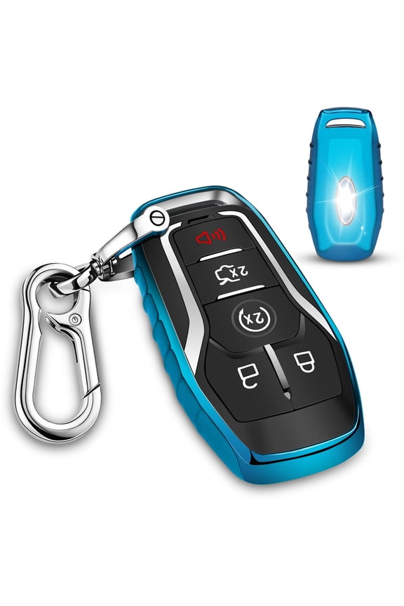 for Ford Key fob Cover,TPU Car Key Case Protector with Keychain Compatible with Ford Fusion F-150 Edge Explorer Mustang Lincoln MKZ MKC 2/3/4/5 Buttons Smart Key