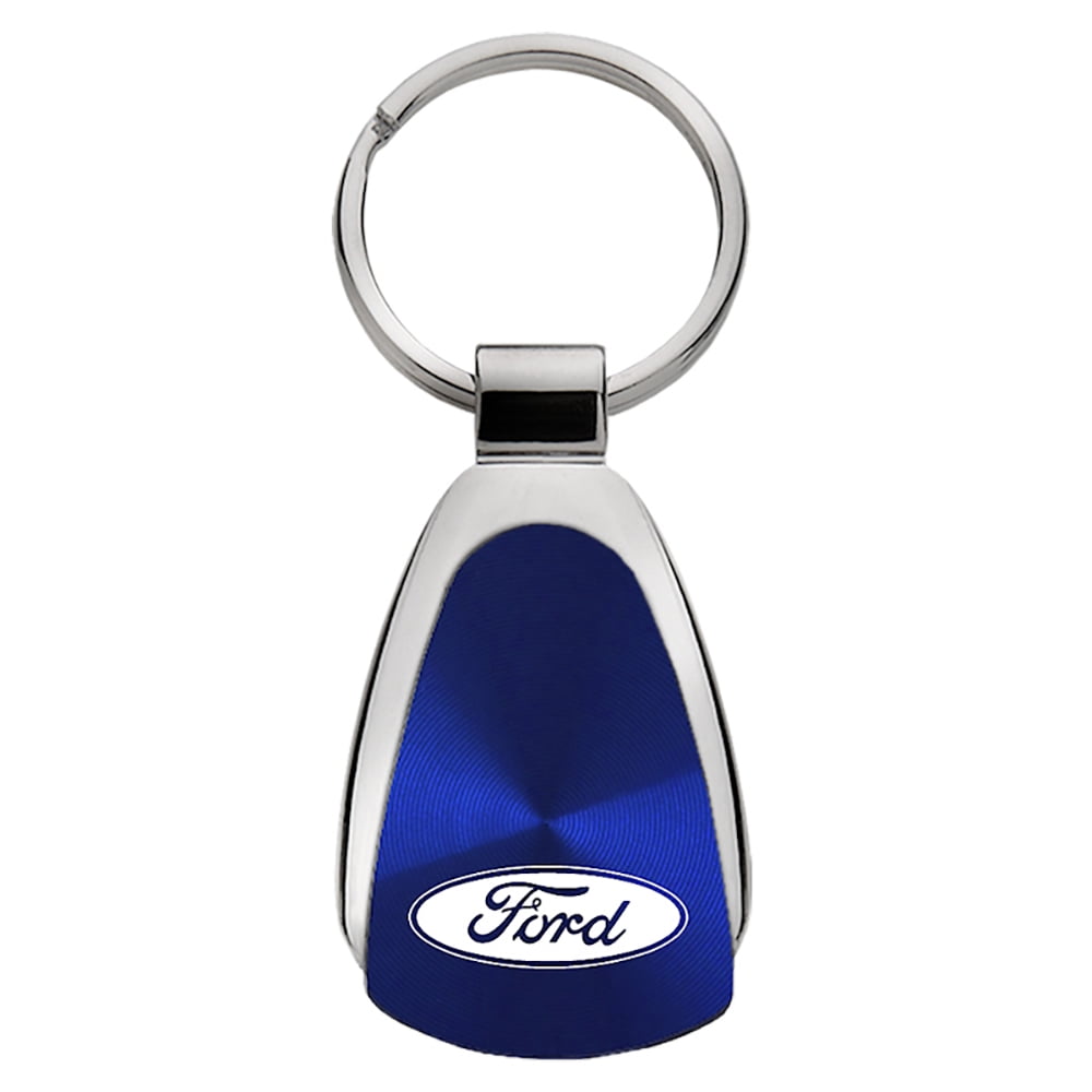 Plasticolor Ford Logo Enamel Automotive Key Chain, Blue Silver